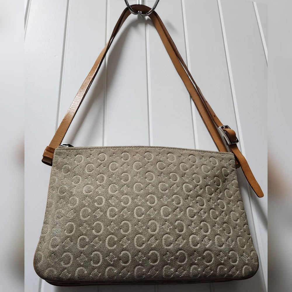 CELINE Macadam C Dual Pouch Suede Shoulder Bag - Picture 5 of 12